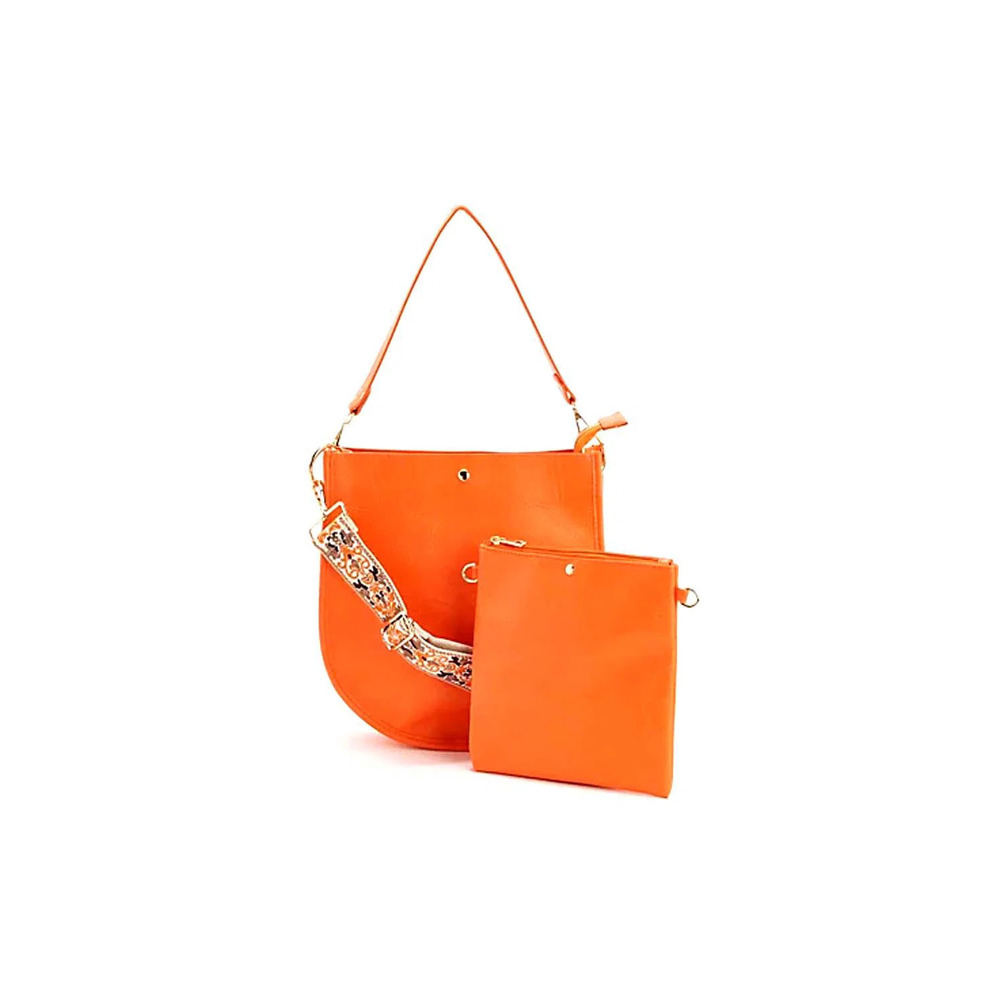 AHDORNED Double-Entry U-Shaped Messenger w/ 2 Straps & Pouch Orange
